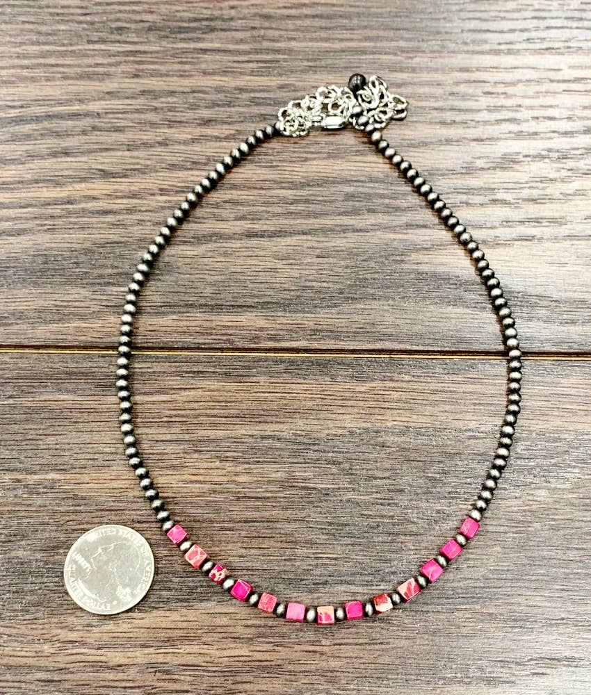 15" Faux Navajo Square Gemstone Necklace