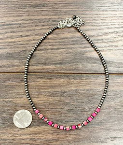 15" Faux Navajo Square Gemstone Necklace
