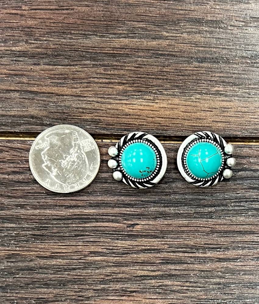 12mm Turquoise Stud Earrings