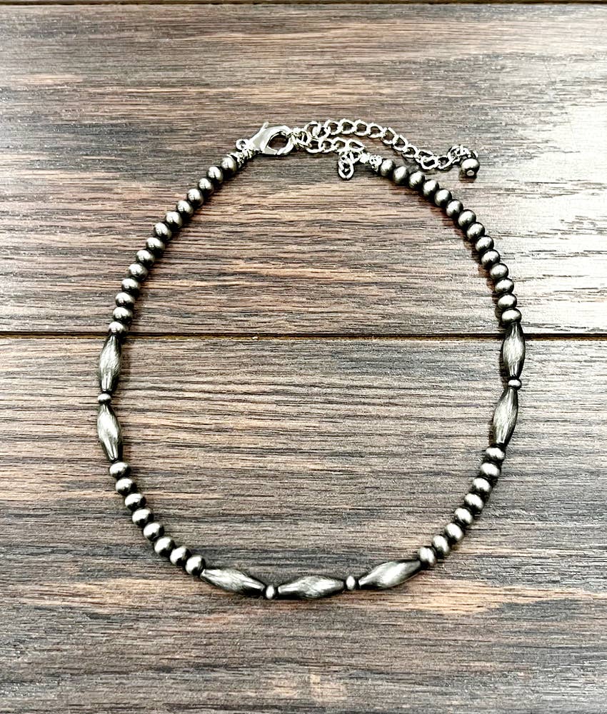 15" Elongated Faux Navajo Bead Necklace