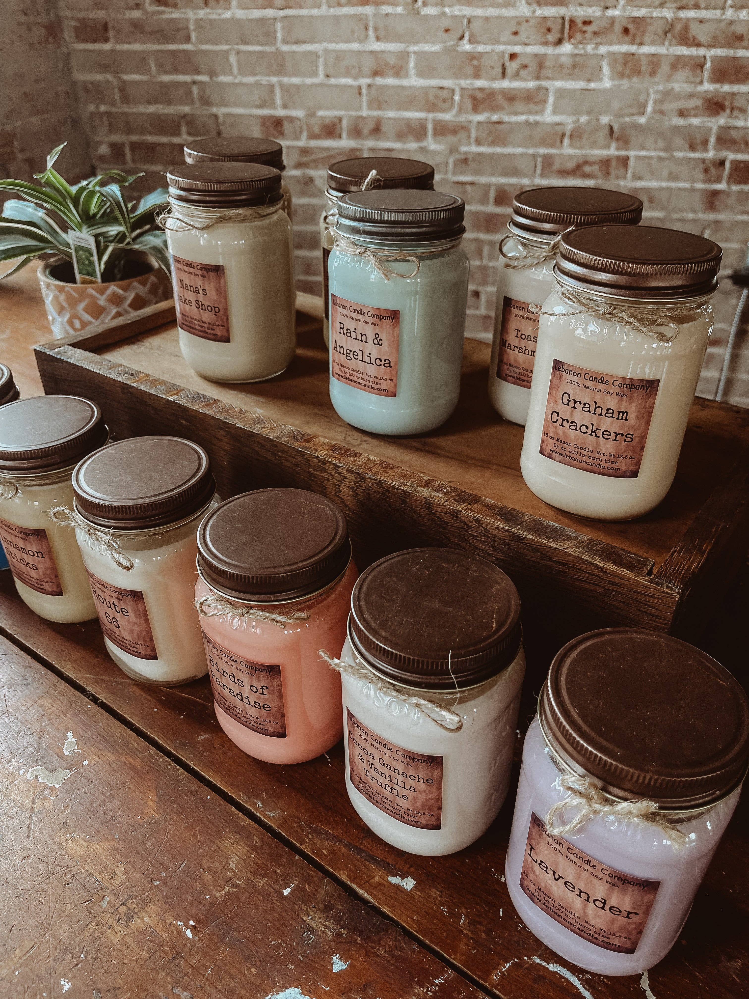 16 oz mason jar single wick candle