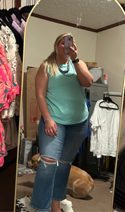Round Neck Tank Top-Mint