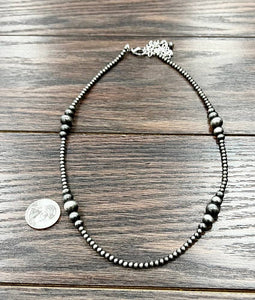 Faux Handmade 22" Clustered Navajo Bead Necklace