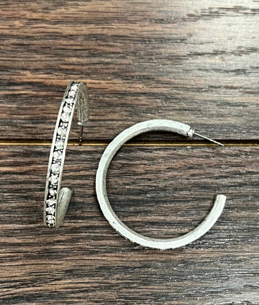 Crystal Hoop Stud Earrings