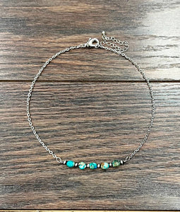 Faux 15" 7mm Gemstone Necklace