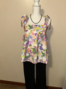Floral Printed Tied Shoulder Top