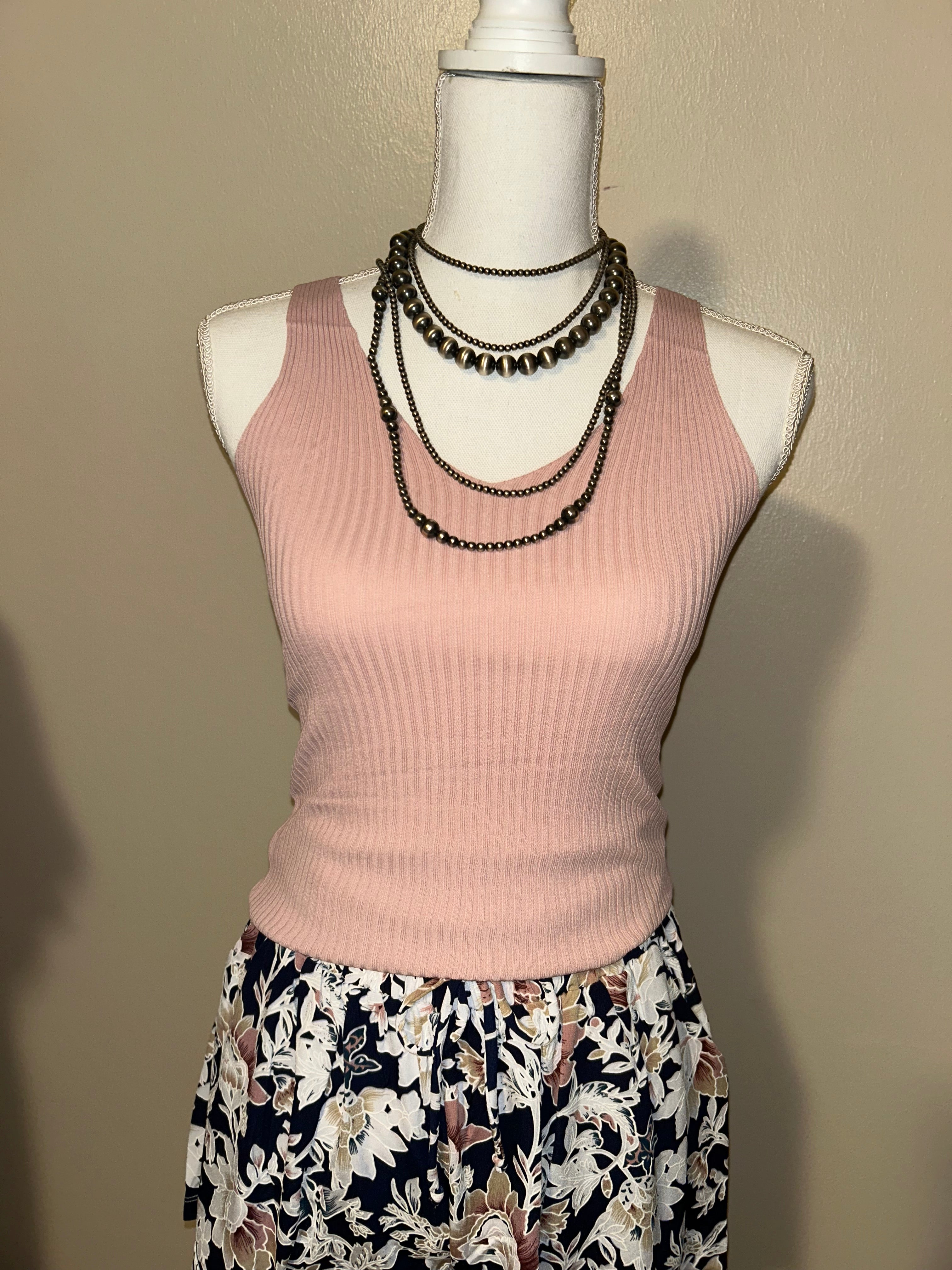 Mauve Ribbed Tank