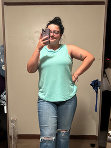 Round Neck Tank Top-Mint