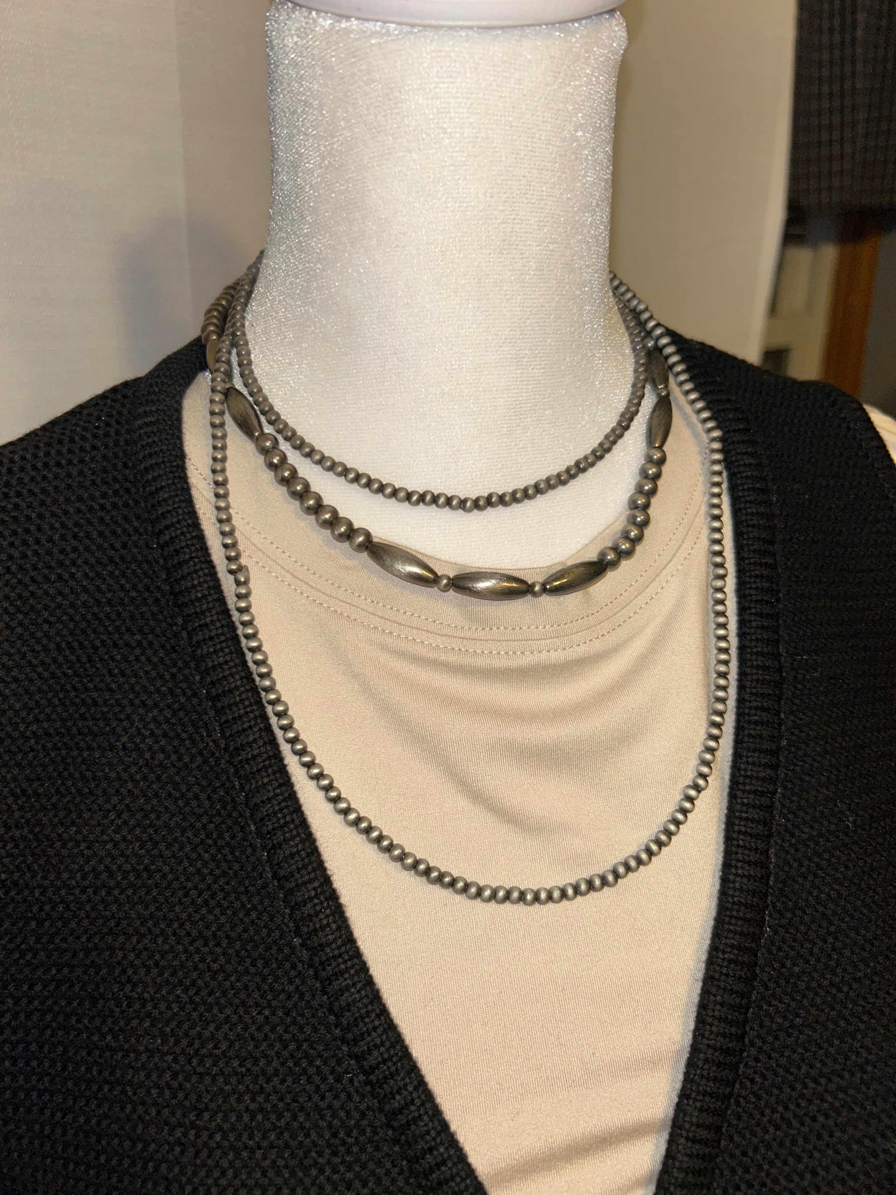 15" Elongated Faux Navajo Bead Necklace