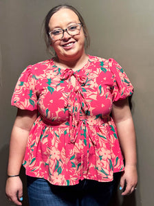 Babydoll Short Sleeve Floral Print