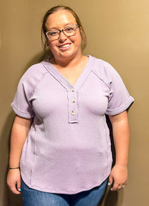 Lilac Knit Button Down