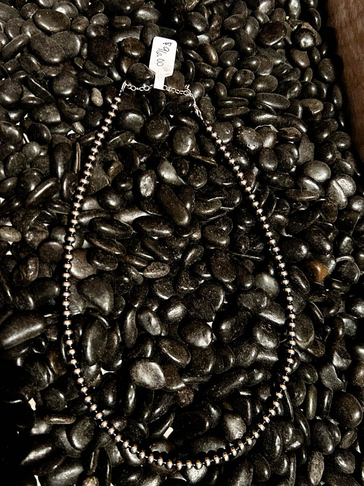 4mm 16 inch Sterling Silver Pearl Necklace