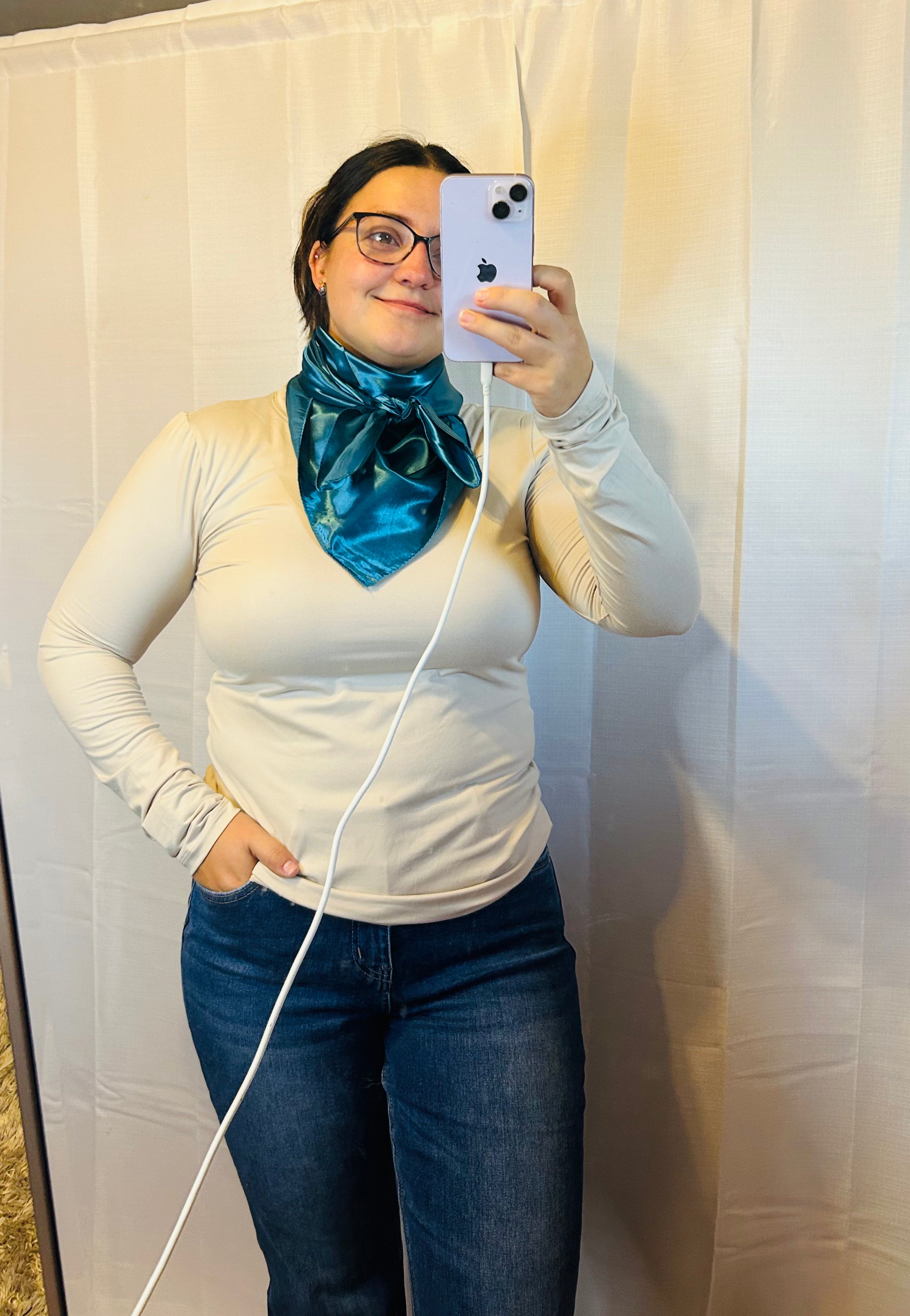 Brushed Microfiber Long Sleeve Round Neck Tee