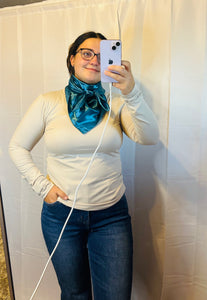 Brushed Microfiber Long Sleeve Round Neck Tee