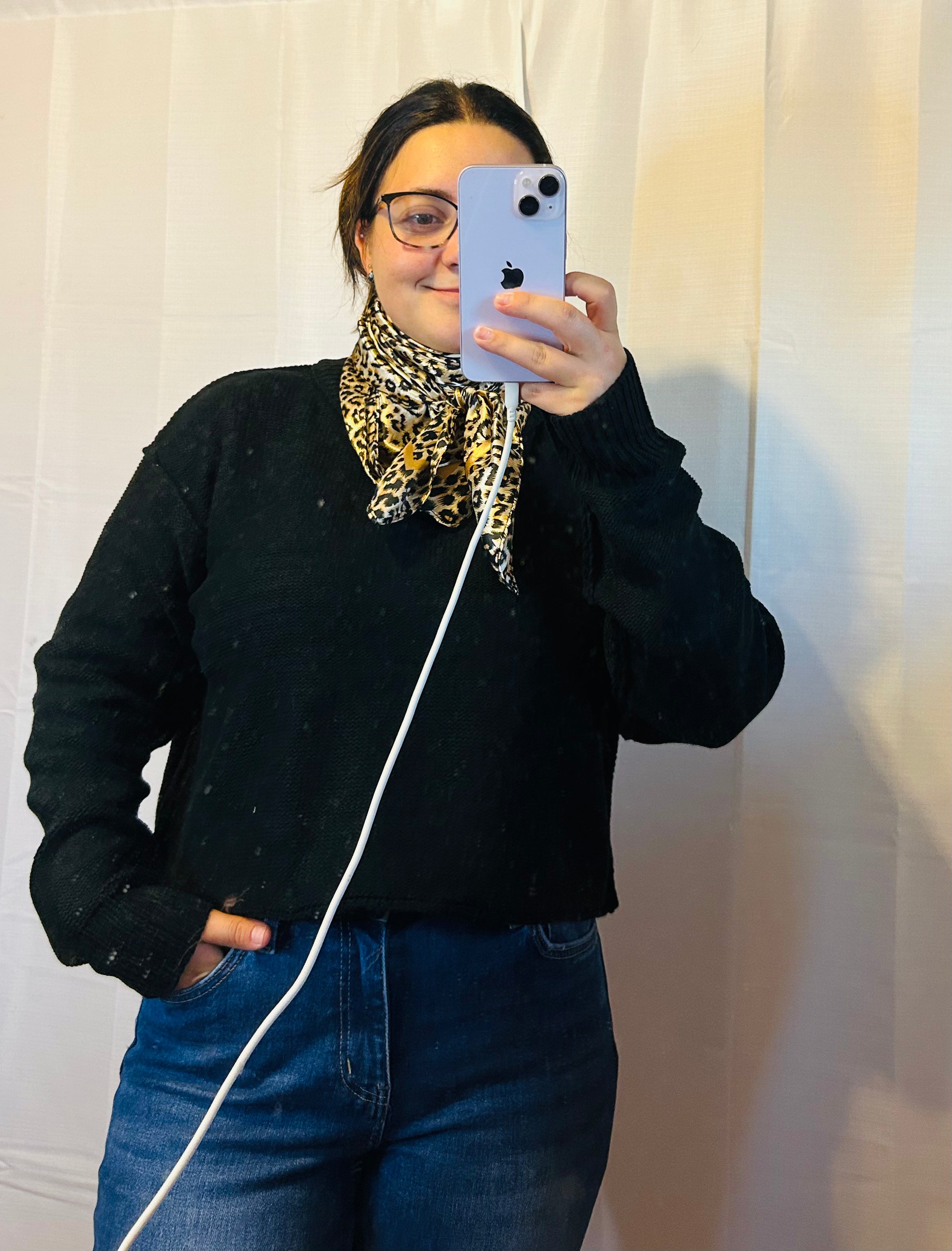 Cropped Oversized Sweater