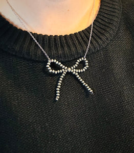 Cowgirl Bow Pearl Necklace
