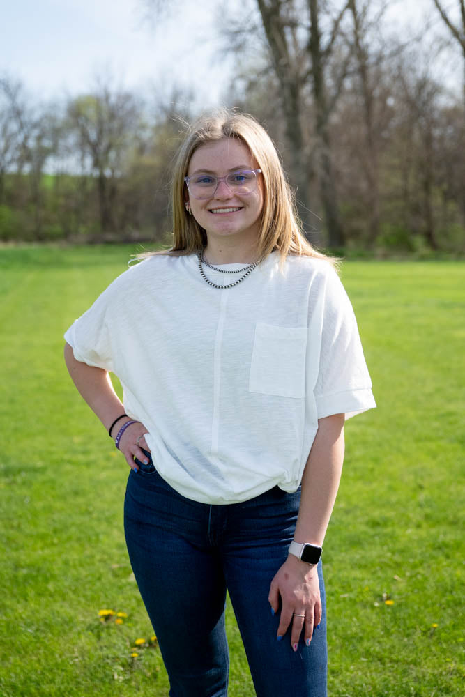 Front Pocket Cotton Top- White