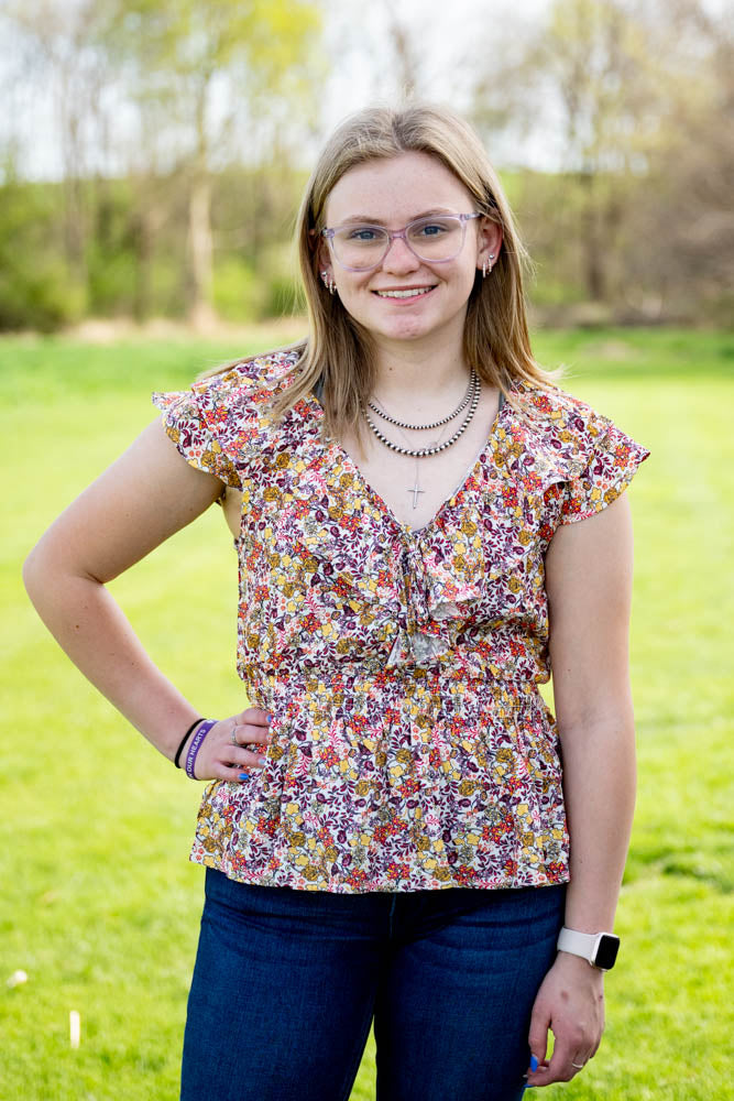 Floral Ruffled Top