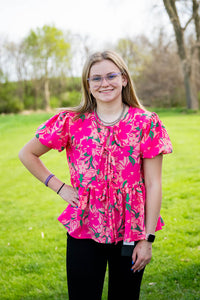 Babydoll Short Sleeve Floral Print