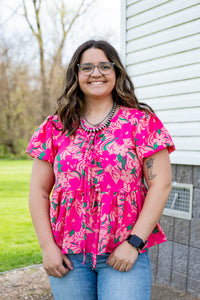 Babydoll Short Sleeve Floral Print