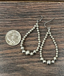Silver Navajo Bead Earrings