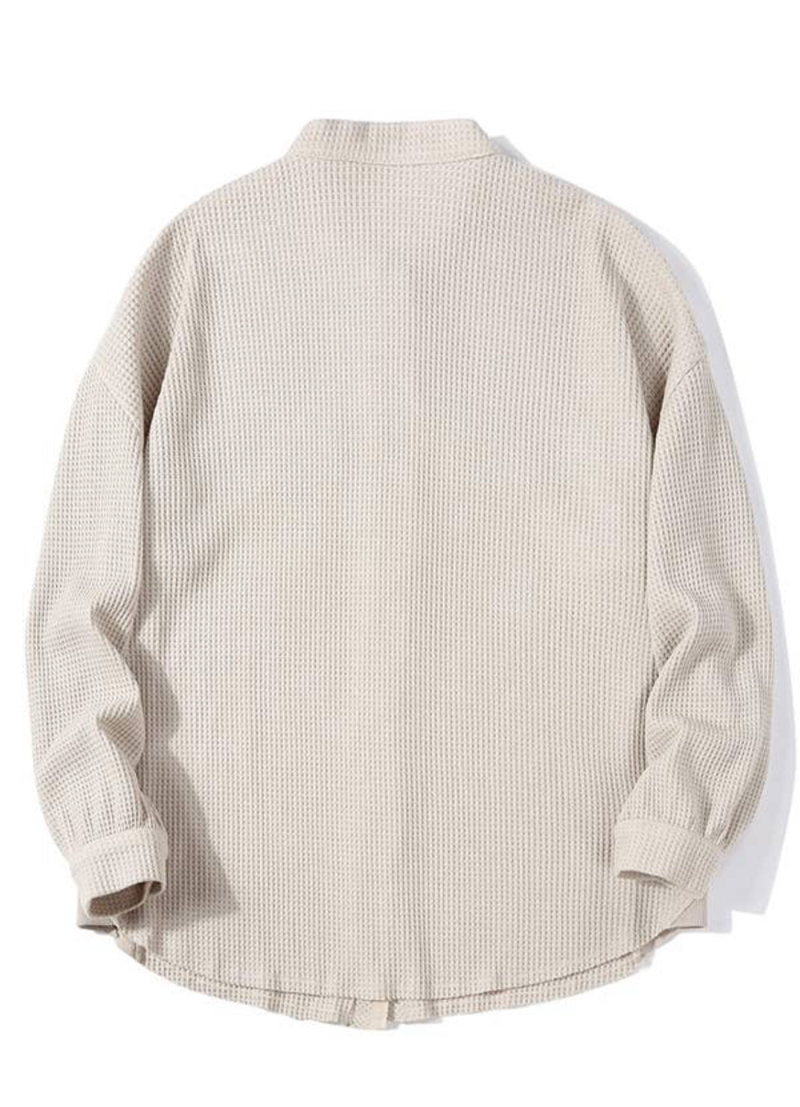 Waffle Knit Button Down