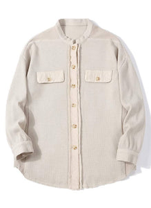 Waffle Knit Button Down
